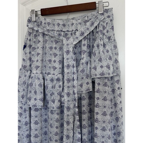 Jaase XL Boho Maxi Skirt Tiered Ruffle Wrap Floral Embroidered Festival Flowy - Picture 6 of 11